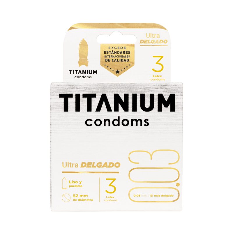 Condones Titanium Ultra Delgado x3 Unidades
