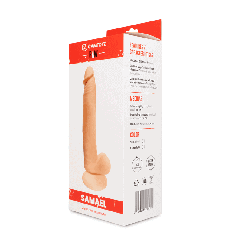 Vibrador Realista Samael 23 cm Café - Imagen 2