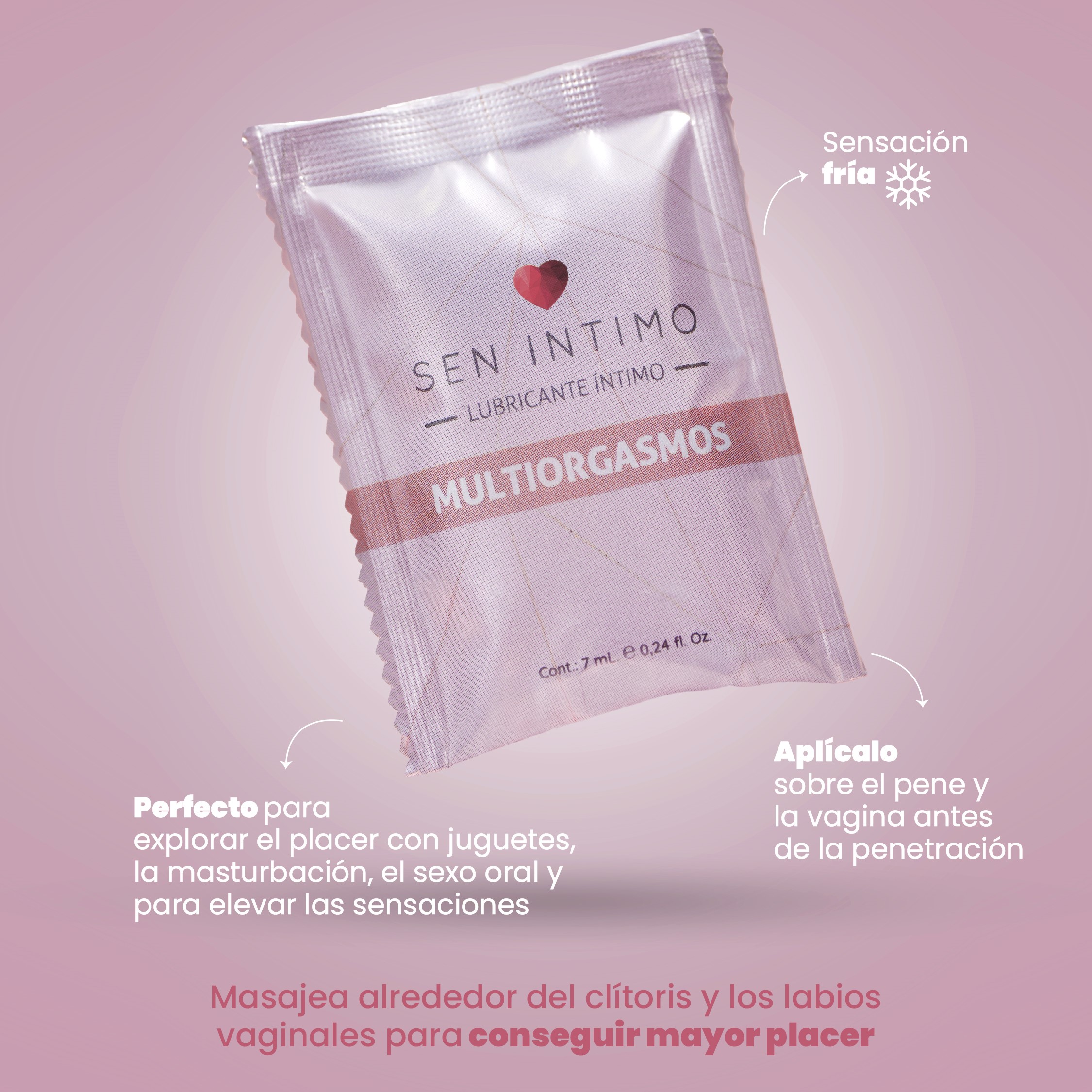 Lubricante Multiorgasmos Sachet x 7ml Sen Íntimo - Imagen 2