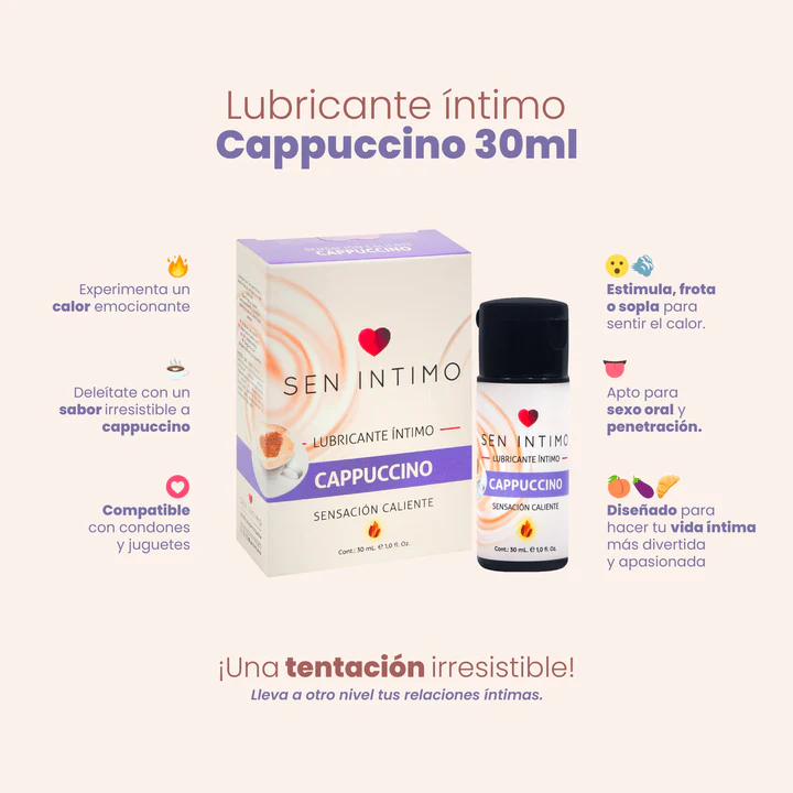 Lubricante Sensación Caliente Cappuccino x 30 ml Sen Intimo - Imagen 2