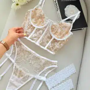 Lencería erótica Liguero Lia Blanco